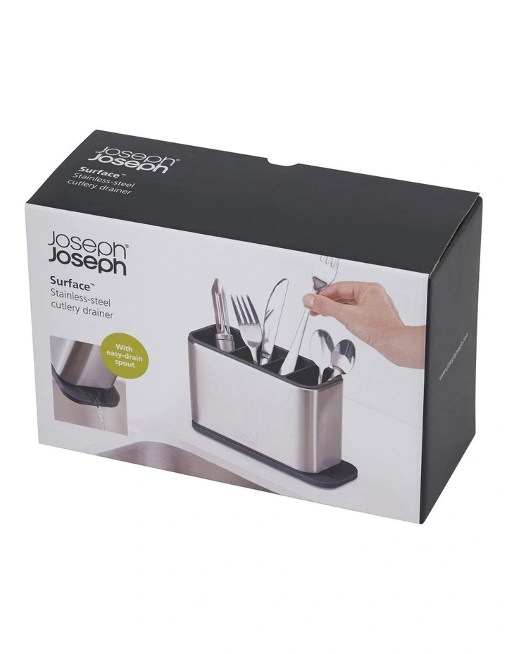 Joseph Joseph Surface Stainless Steel Cutlery Drainer Grey - Image 3