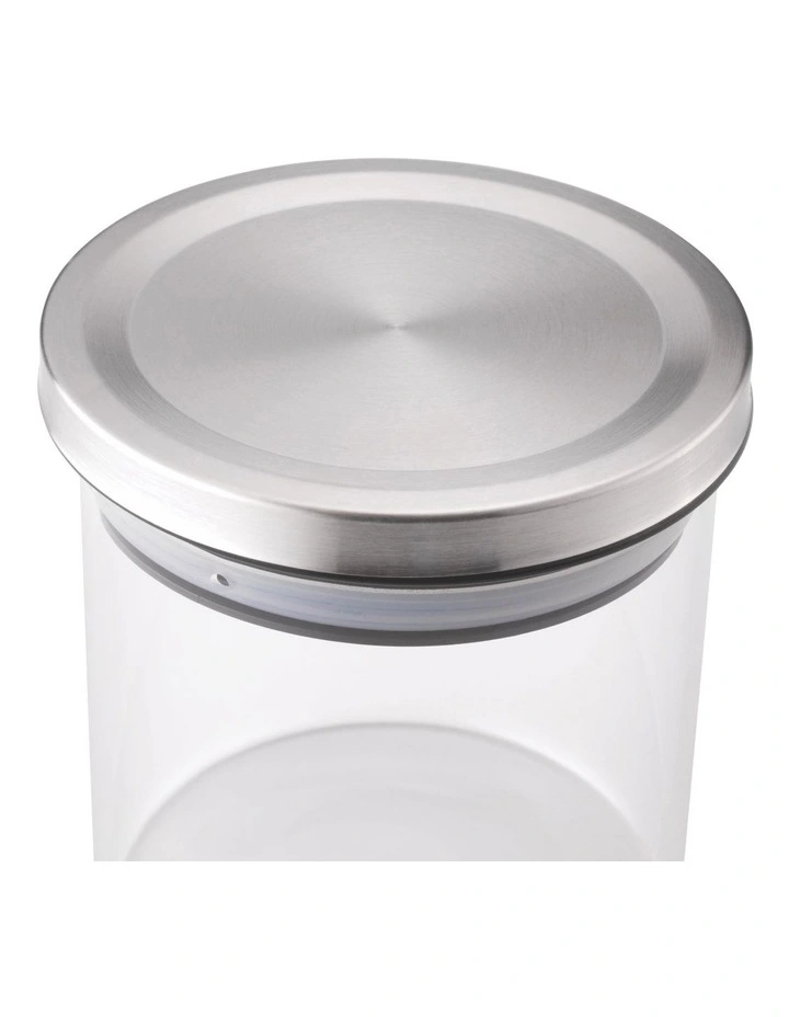 The Cooks Collective Airtight Glass Canisters With Stainless Steel Lid Set Of 5 In Clear - Image 2