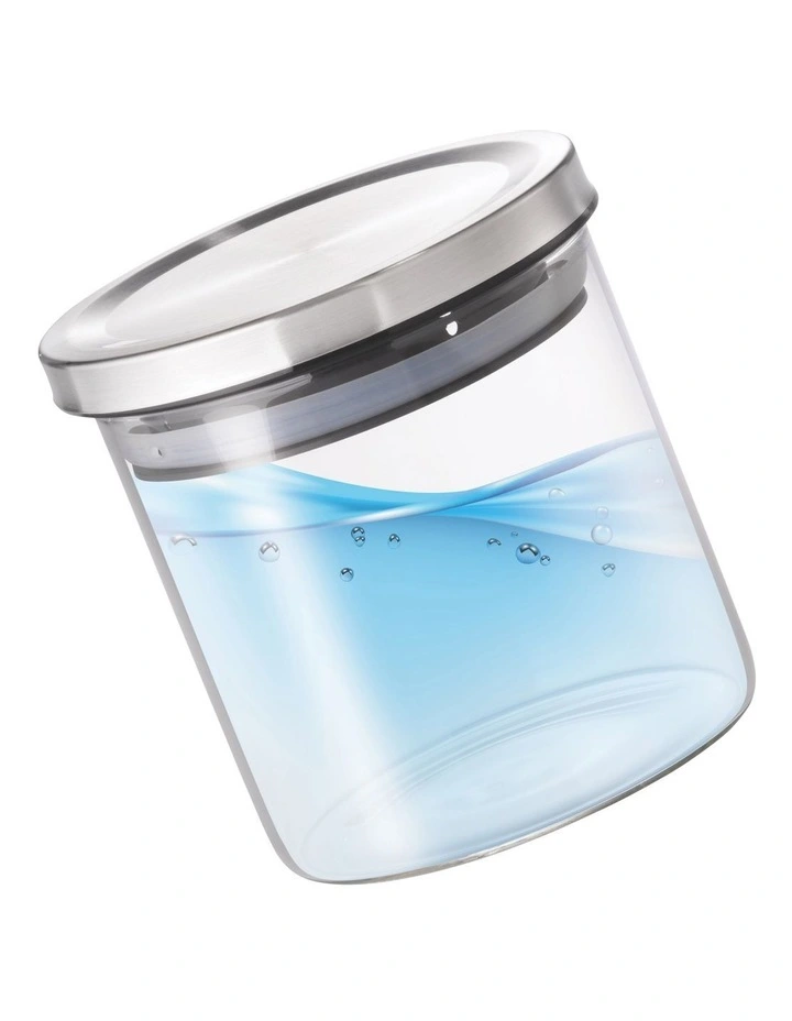 The Cooks Collective Airtight Glass Canisters With Stainless Steel Lid Set Of 5 In Clear - Image 3