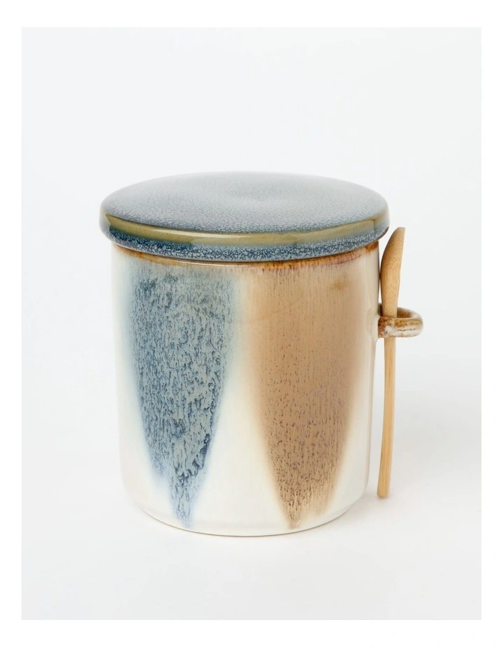 Australian House & Garden Esperance Poured Speckle Storage Jar With Spoon 1 Australian House & Garden Esperance Poured Speckle Storage Jar With Spoon