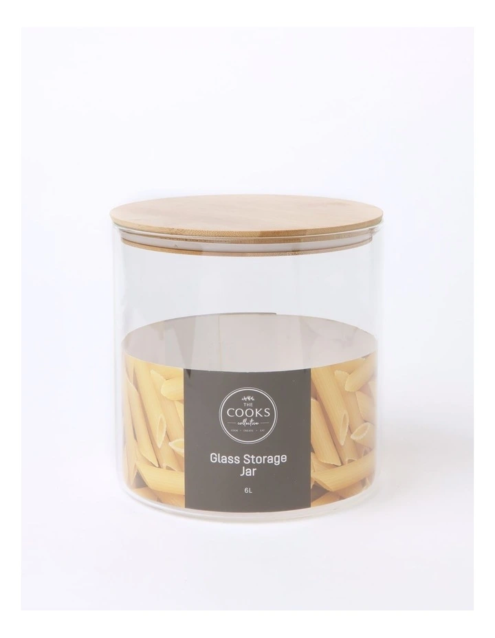 The Cooks Collective Glass Jar With Bamboo Lid 2 The Cooks Collective Glass Jar With Bamboo Lid - Image 2