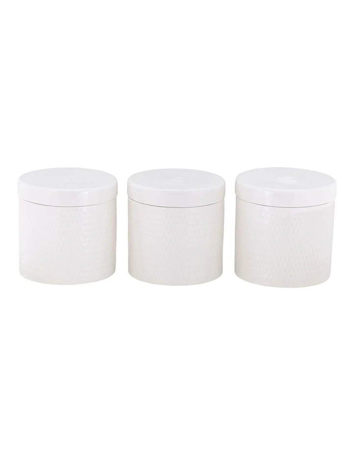 Maxwell & Williams Basics Diamonds Canister 600ml Set Of 3 Gift Boxed In White 1 Maxwell & Williams Basics Diamonds Canister 600ml Set Of 3 Gift Boxed In White