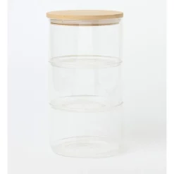 The Cooks Collective 3 Teir Glass Jar With Bamboo Lid