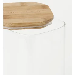 The Cooks Collective Square Bamboo And Glass Storage Canister With Lid 1900ml -ChefX Shop unnamed file 591