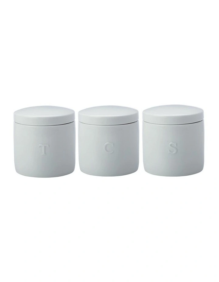 Maxwell & Williams Epicurious Set Of 3 600ml Canister Gift Boxed White