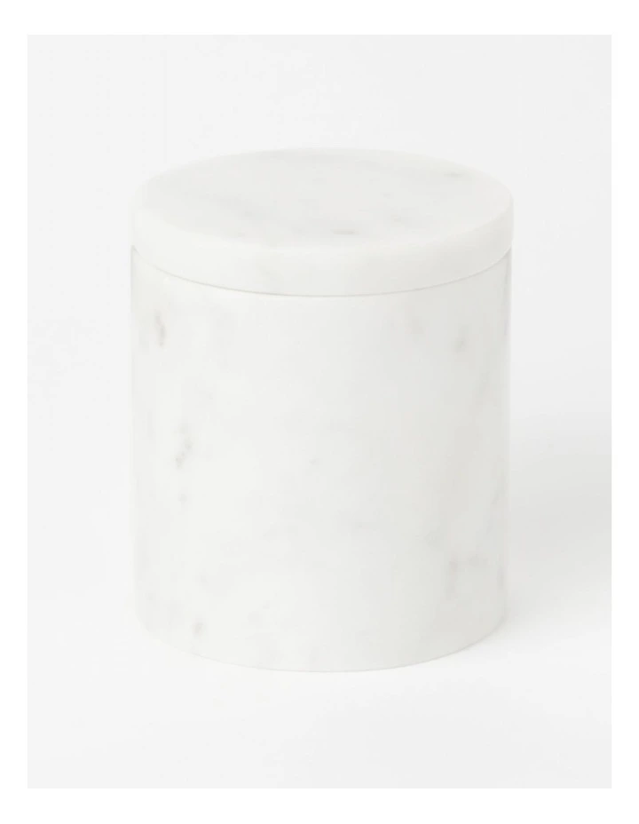 Heritage Marble Storage Jar With Lid In White