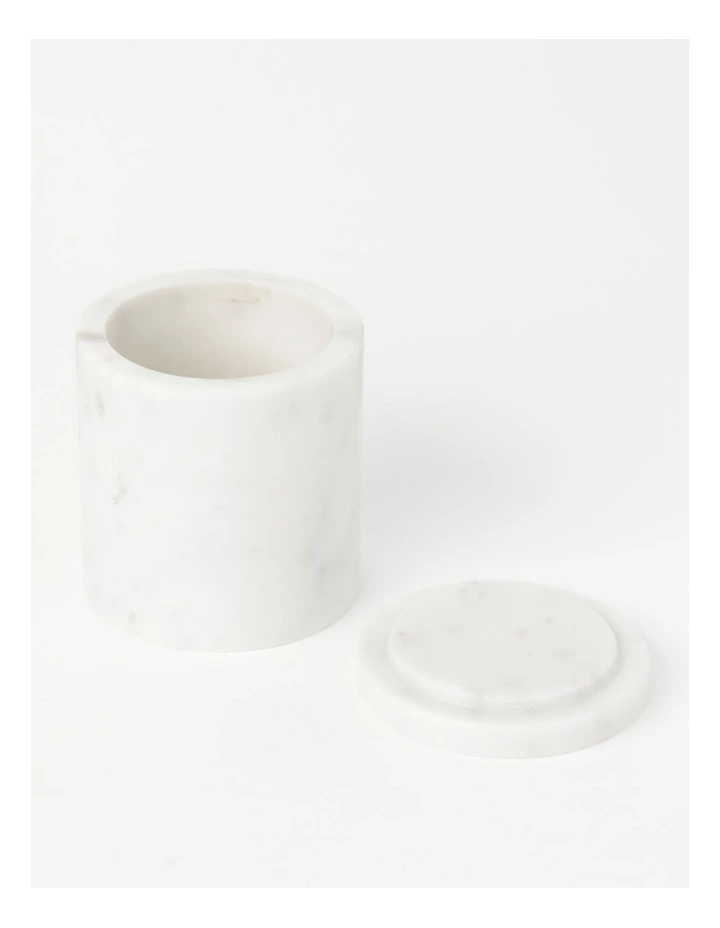 Heritage Marble Storage Jar With Lid In White - Image 3