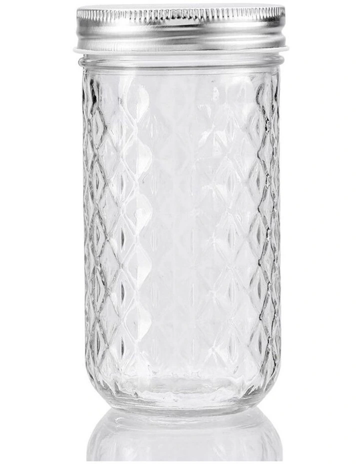 LEMON AND LIME 3PK 350ml Quilted Glass Conserve Canister Jar Food Storage Clear 2 LEMON AND LIME 3PK 350ml Quilted Glass Conserve Canister Jar Food Storage Clear - Image 2
