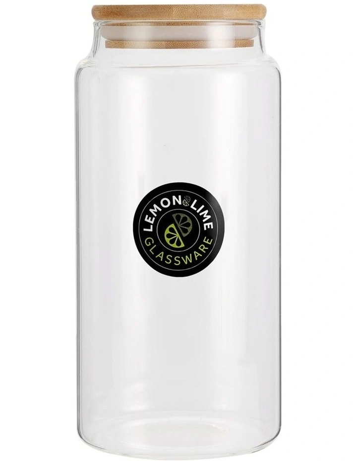 LEMON AND LIME 1.25L Camden Glass Jar W/ Lid Kitchen Canister Food Storage Clear - Image 2