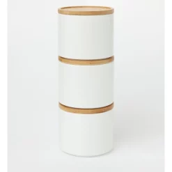 Vue Stackable Canister Set Of 3 In White