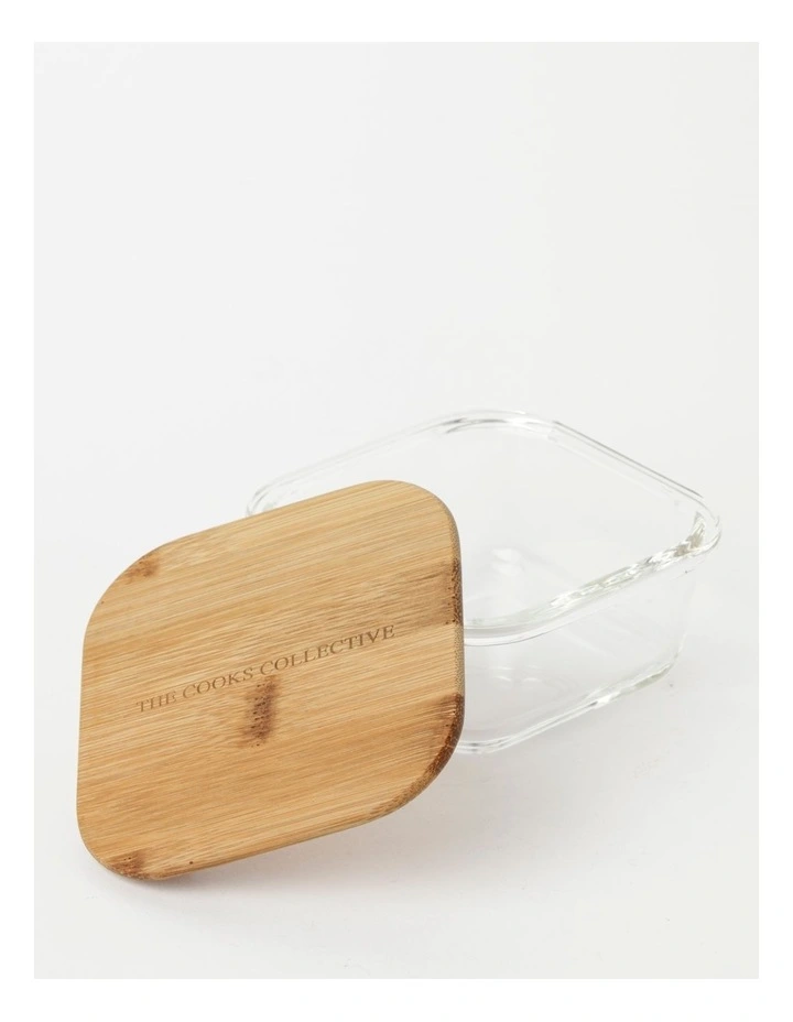 The Cooks Collective Square Bamboo And Glass Storage Canister With Lid 520ml 2 The Cooks Collective Square Bamboo And Glass Storage Canister With Lid 520ml - Image 2