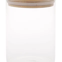 The Cooks Collective Bamboo And Glass 840ml Storage Canister With Lid