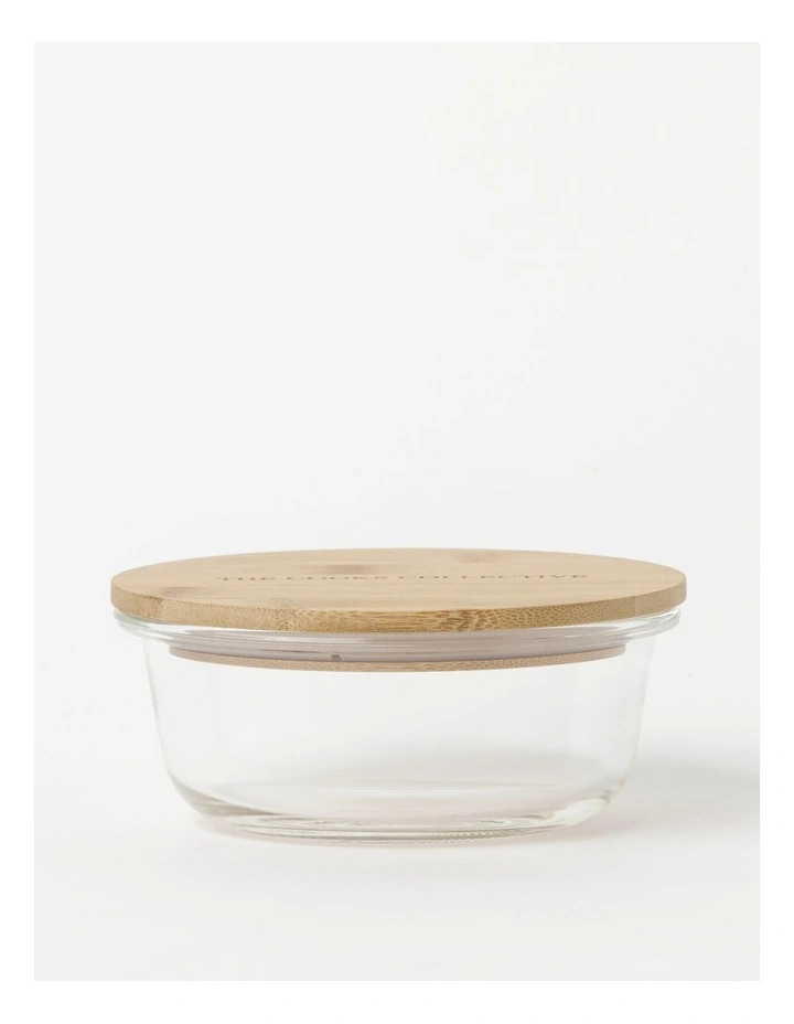 The Cooks Collective Round Bamboo And Glass Storage Canister With Lid 400ml 1 The Cooks Collective Round Bamboo And Glass Storage Canister With Lid 400ml