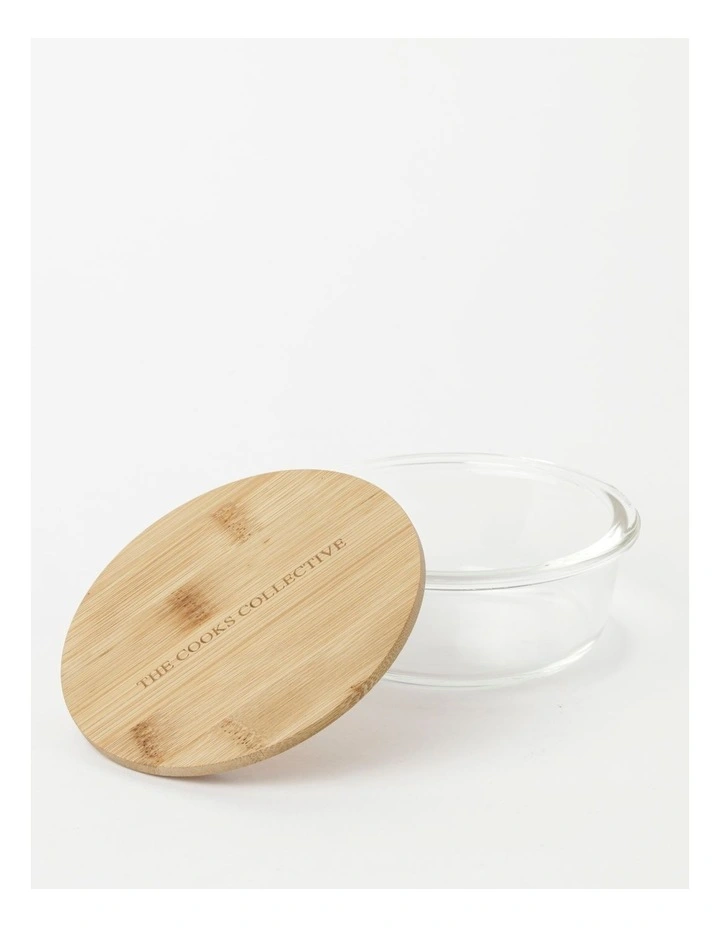 The Cooks Collective Round Bamboo And Glass Storage Canister With Lid 400ml 2 The Cooks Collective Round Bamboo And Glass Storage Canister With Lid 400ml - Image 2