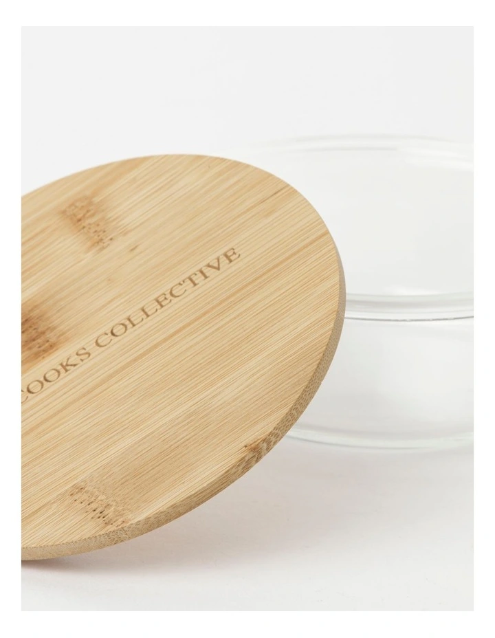 The Cooks Collective Round Bamboo And Glass Storage Canister With Lid 400ml 3 The Cooks Collective Round Bamboo And Glass Storage Canister With Lid 400ml - Image 3