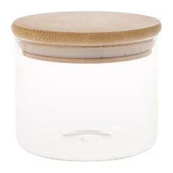 The Cooks Collective Bamboo And Glass 460ml Storage Canister With Lid