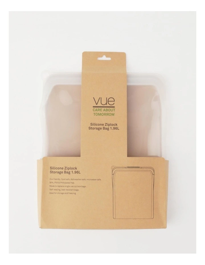 Vue Silicone Ziplock Storage Bag 1.96L In Clear