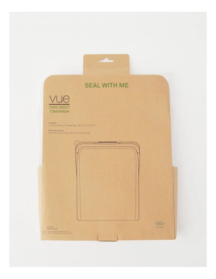 Vue Silicone Ziplock Storage Bag 1.96L In Clear - Image 2