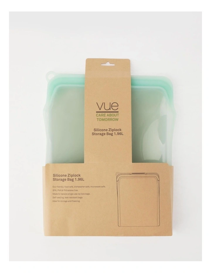 Vue Silicone Ziplock Storage Bag 1.96L In Mint