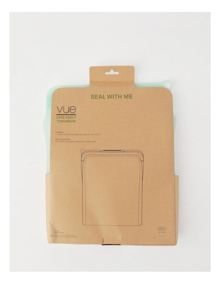 Vue Silicone Ziplock Storage Bag 1.96L In Mint - Image 2