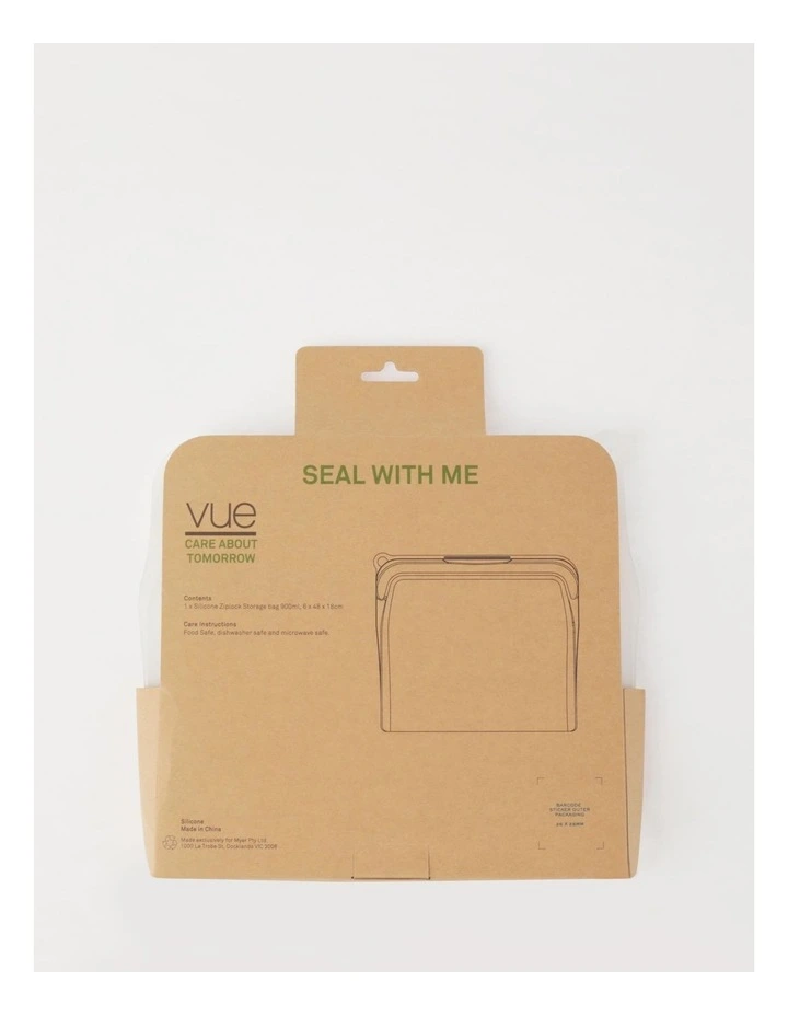 Vue Silicone Ziplock Storage Bag 900ml In Clear - Image 2