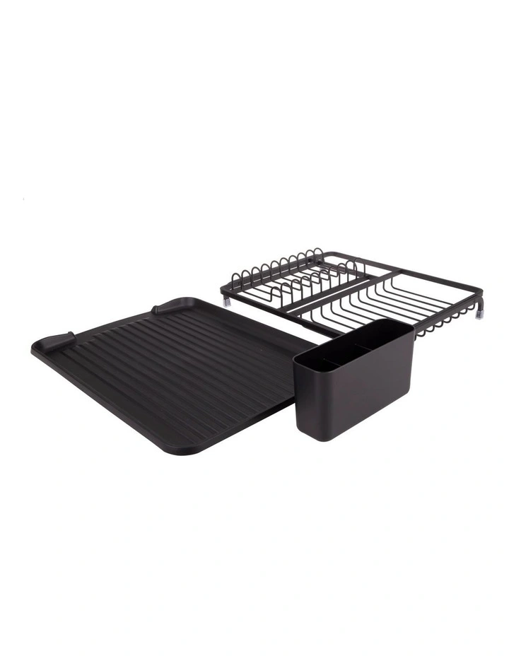 D.line Aluminium Dish Rack W/ Draining Board Black - Image 7