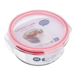 LEMON AND LIME Lemon & Lime Yorkshire Store & Go 620ml Round Glass Food Storage Container